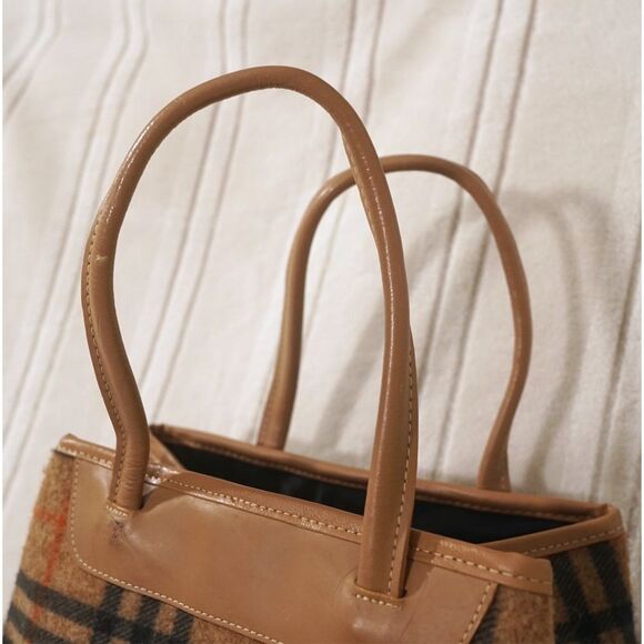 Abaco Paris Tan Black Tartan Wool Handbag - Picture 3 of 6